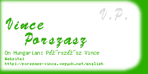 vince porszasz business card